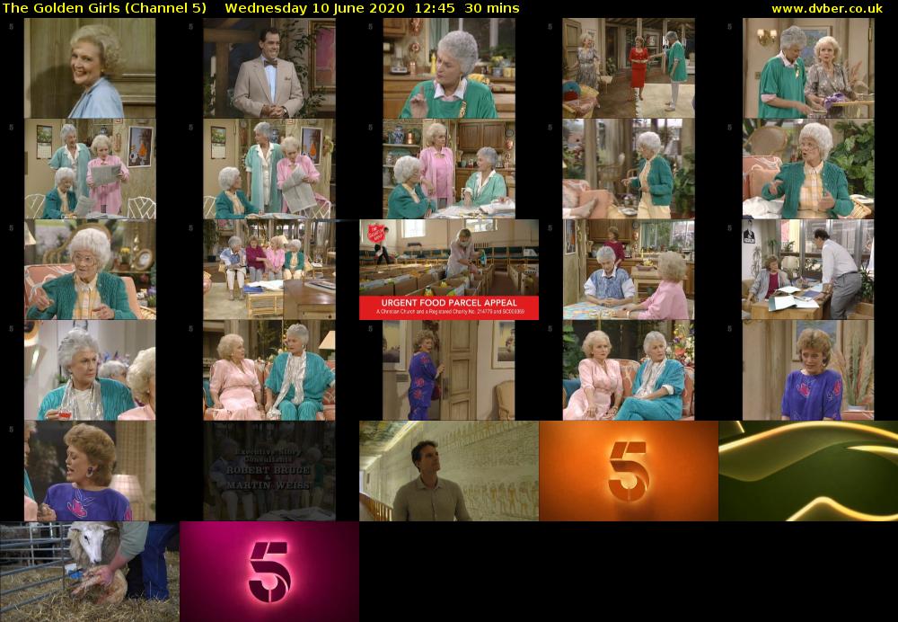 The Golden Girls (Channel 5) Wednesday 10 June 2020 12:45 - 13:15