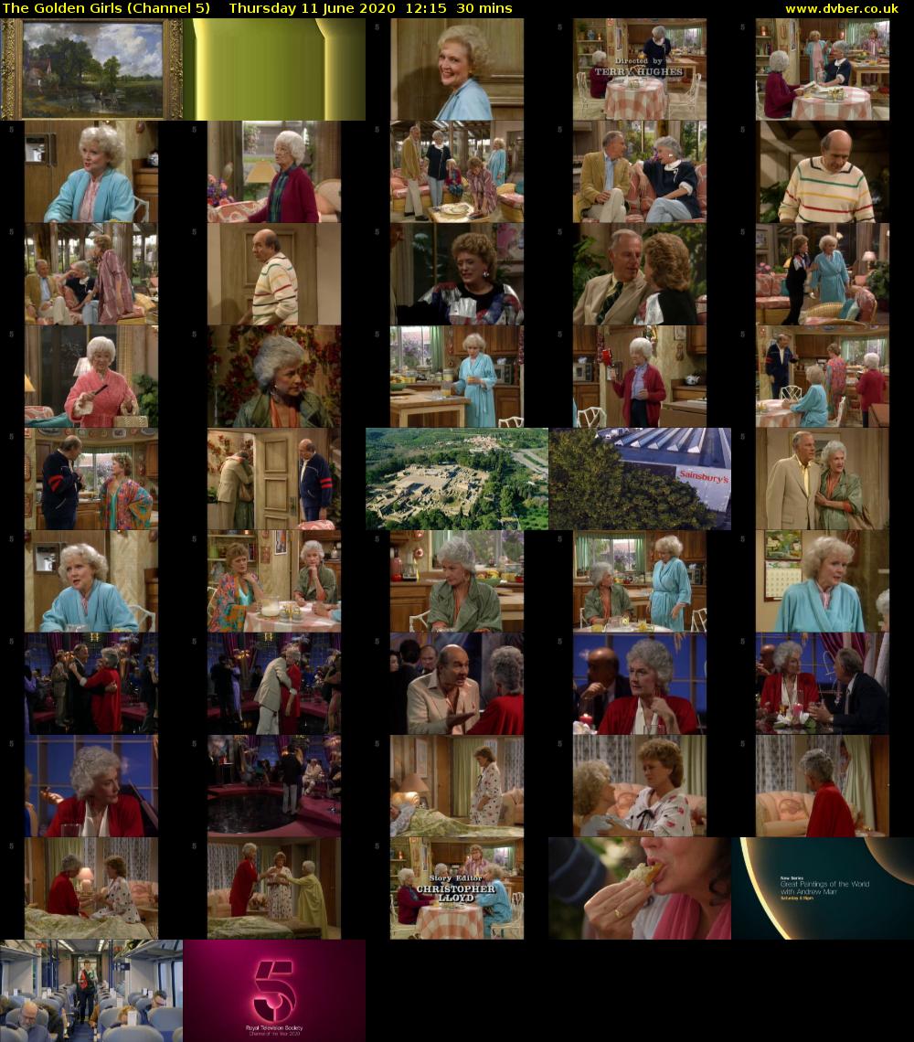 The Golden Girls (Channel 5) Thursday 11 June 2020 12:15 - 12:45