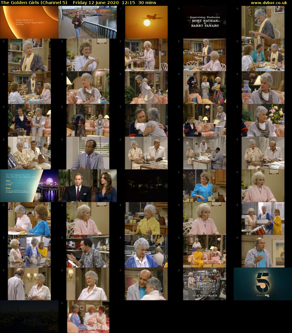The Golden Girls (Channel 5) Friday 12 June 2020 12:15 - 12:45