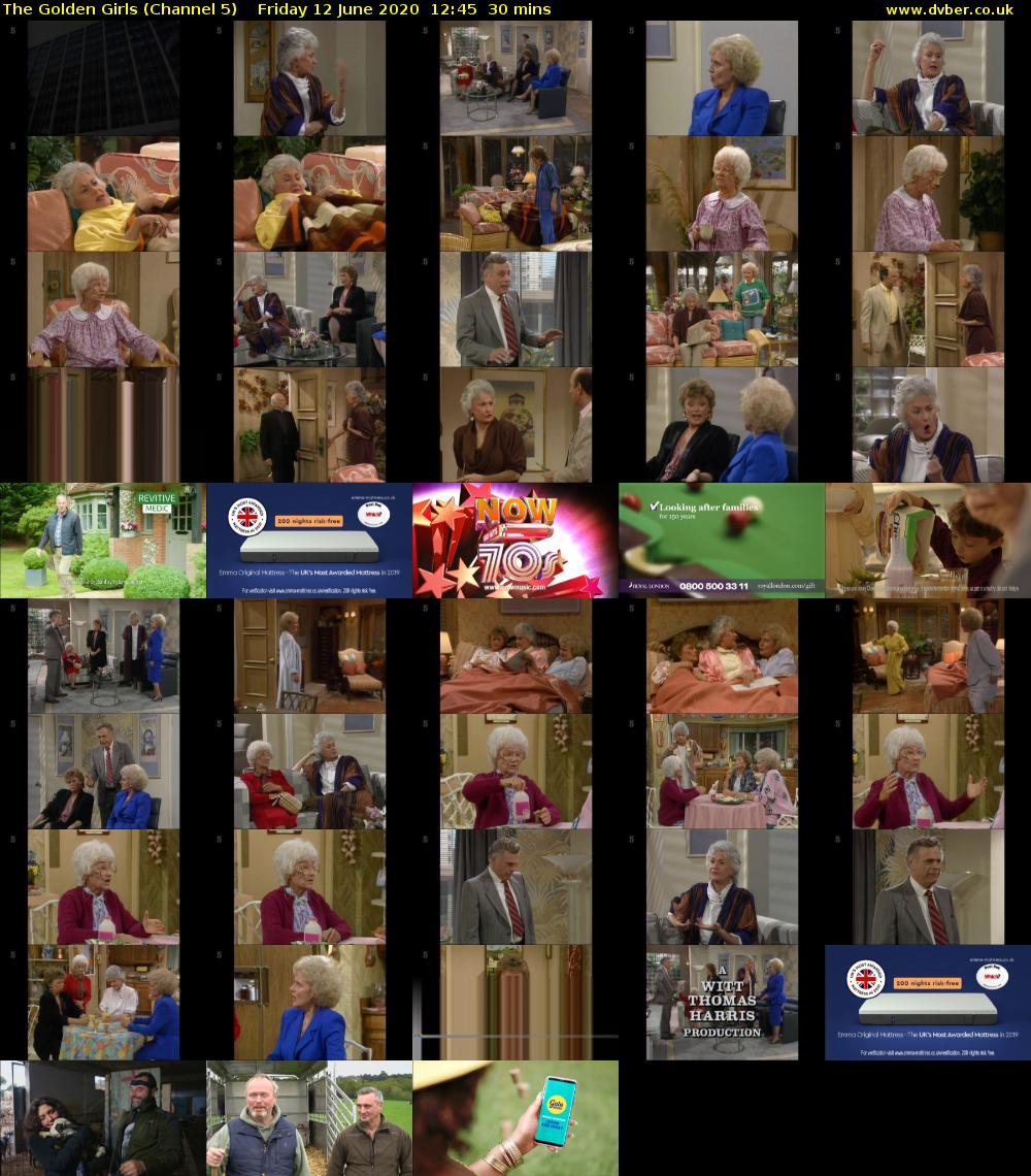 The Golden Girls (Channel 5) Friday 12 June 2020 12:45 - 13:15