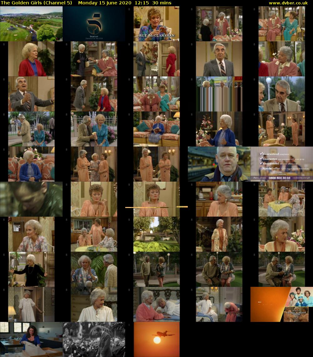 The Golden Girls (Channel 5) Monday 15 June 2020 12:15 - 12:45