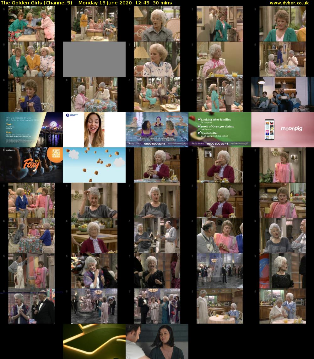 The Golden Girls (Channel 5) Monday 15 June 2020 12:45 - 13:15