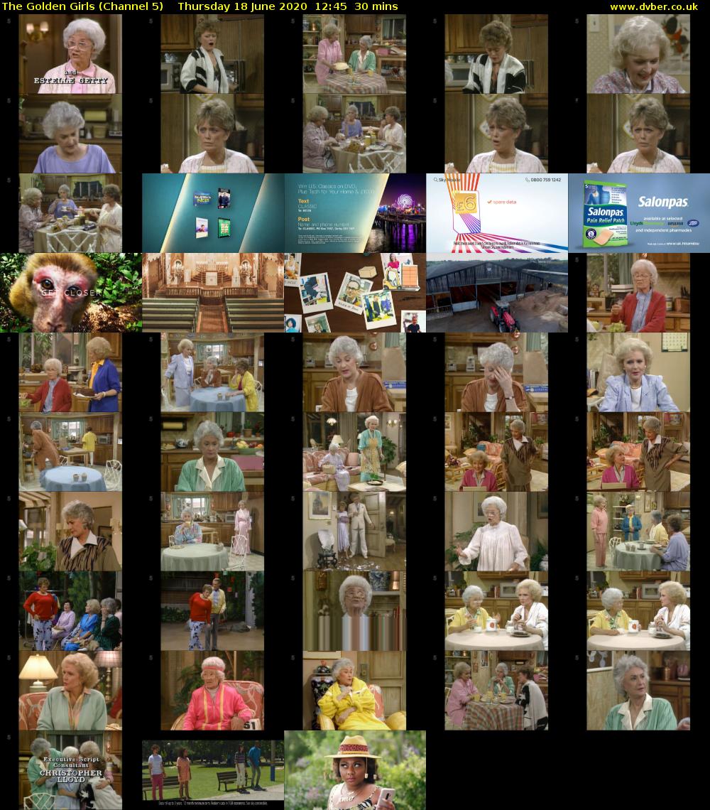 The Golden Girls (Channel 5) Thursday 18 June 2020 12:45 - 13:15