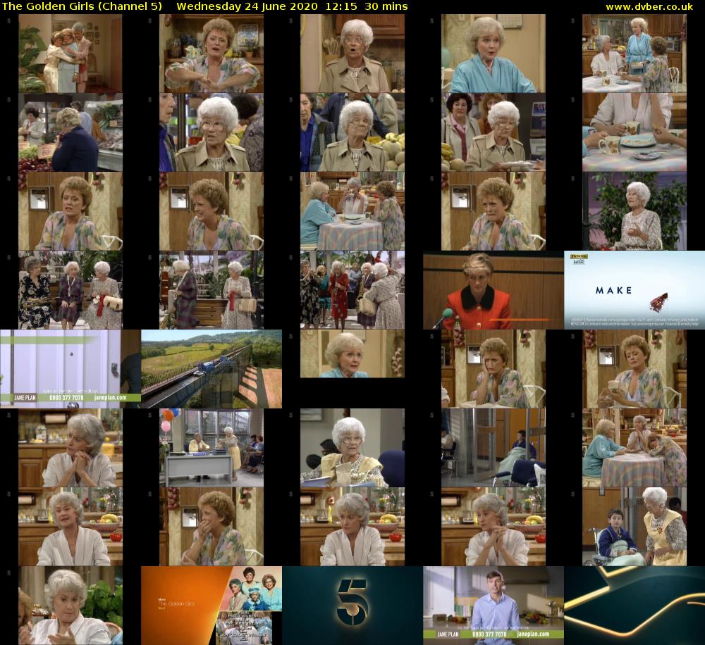 The Golden Girls (Channel 5) Wednesday 24 June 2020 12:15 - 12:45