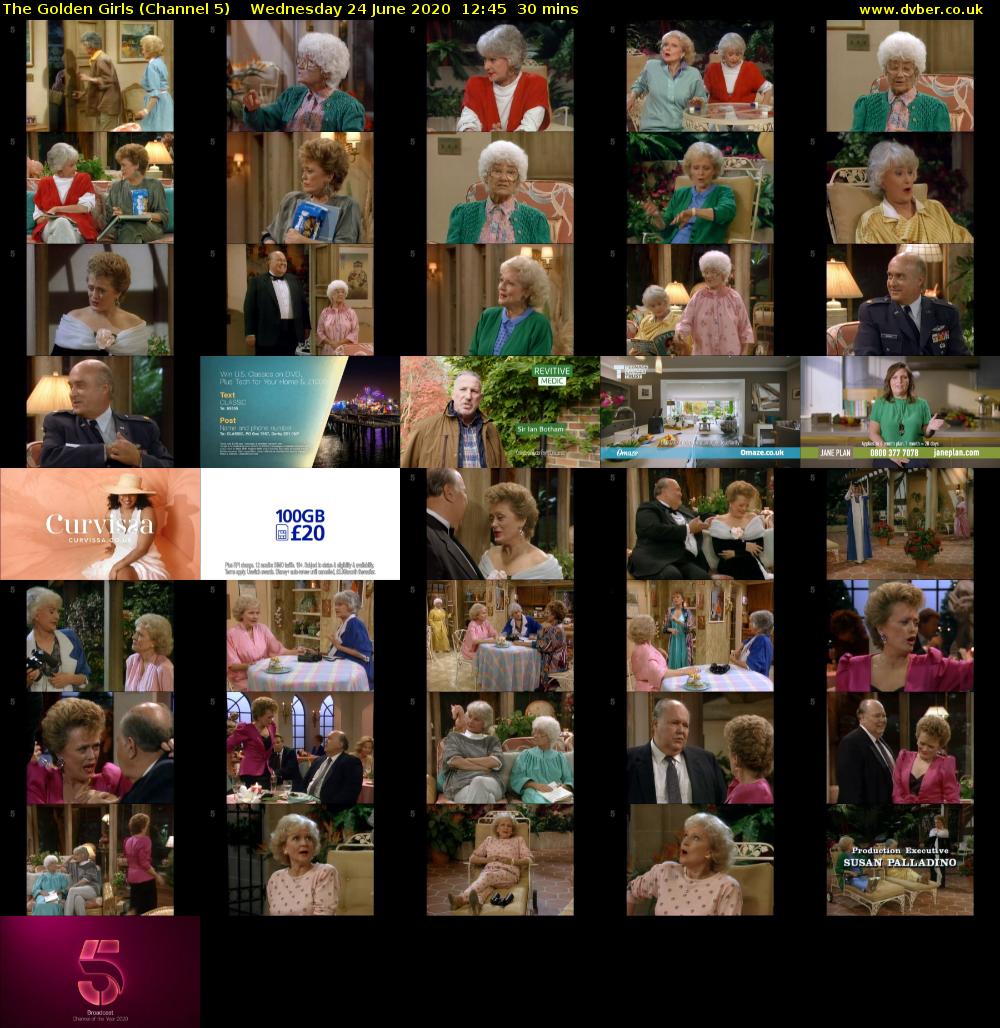 The Golden Girls (Channel 5) Wednesday 24 June 2020 12:45 - 13:15