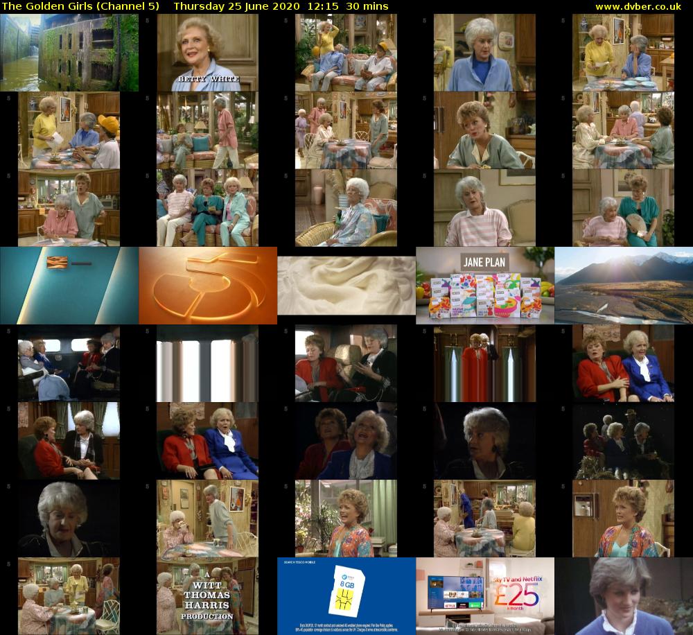 The Golden Girls (Channel 5) Thursday 25 June 2020 12:15 - 12:45
