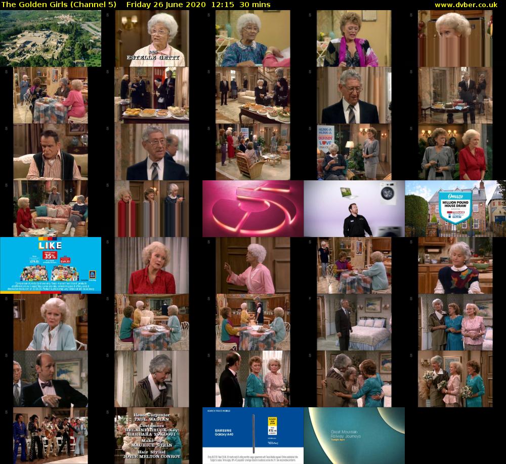 The Golden Girls (Channel 5) Friday 26 June 2020 12:15 - 12:45