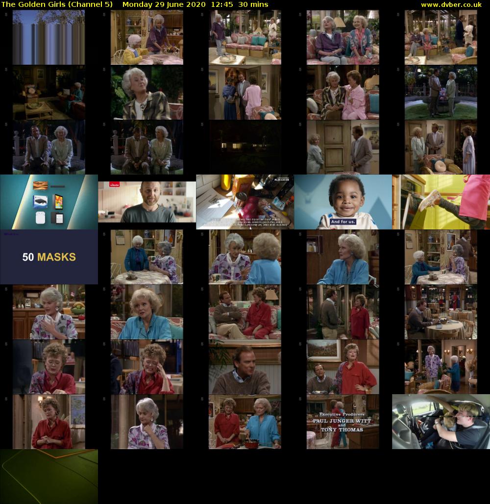 The Golden Girls (Channel 5) Monday 29 June 2020 12:45 - 13:15