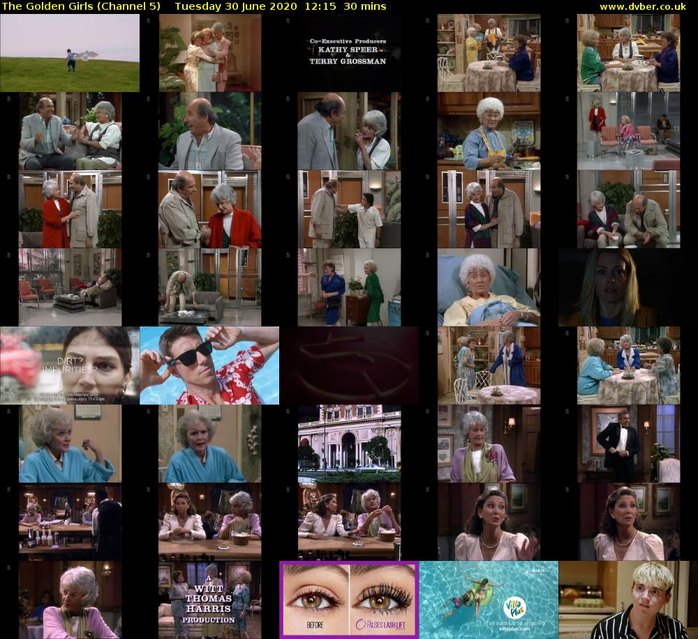 The Golden Girls (Channel 5) Tuesday 30 June 2020 12:15 - 12:45