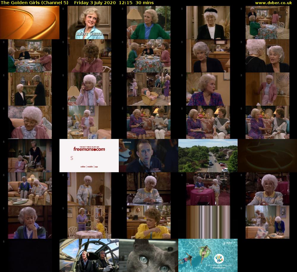 The Golden Girls (Channel 5) Friday 3 July 2020 12:15 - 12:45