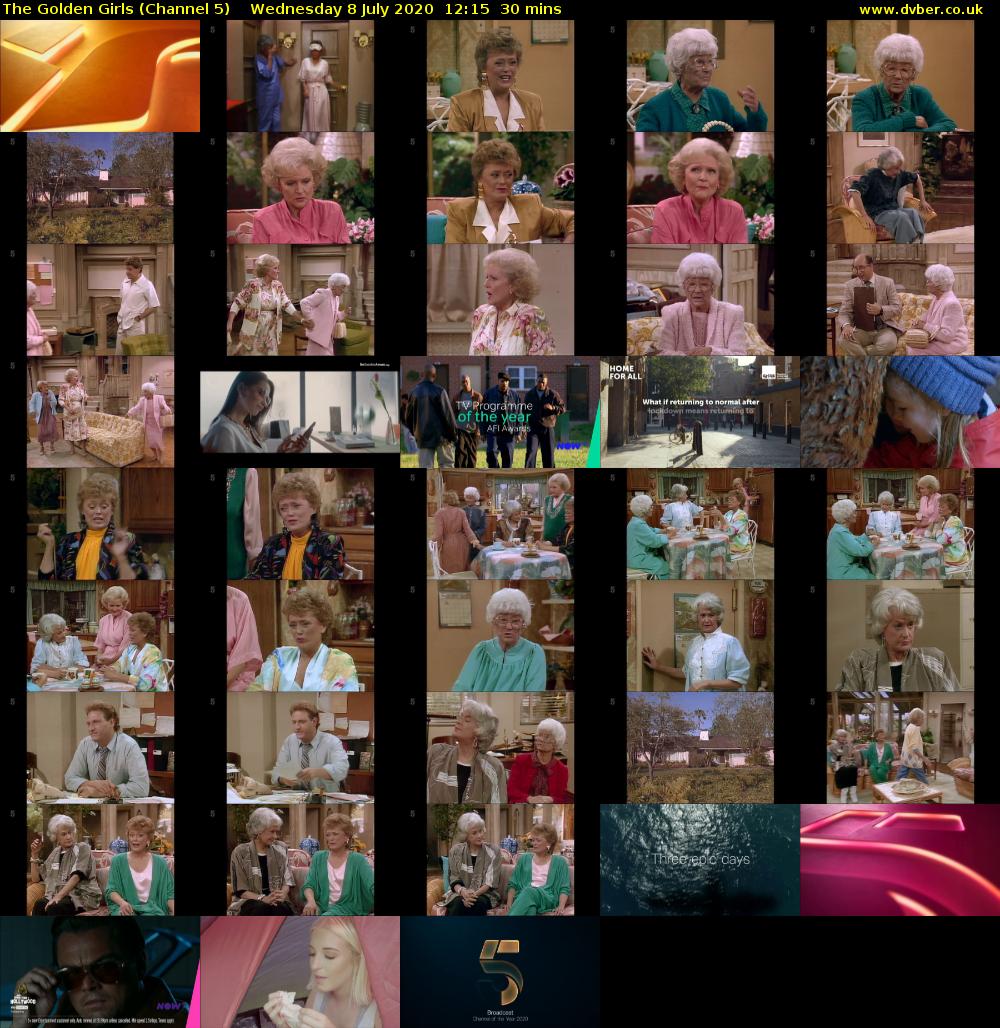 The Golden Girls (Channel 5) Wednesday 8 July 2020 12:15 - 12:45