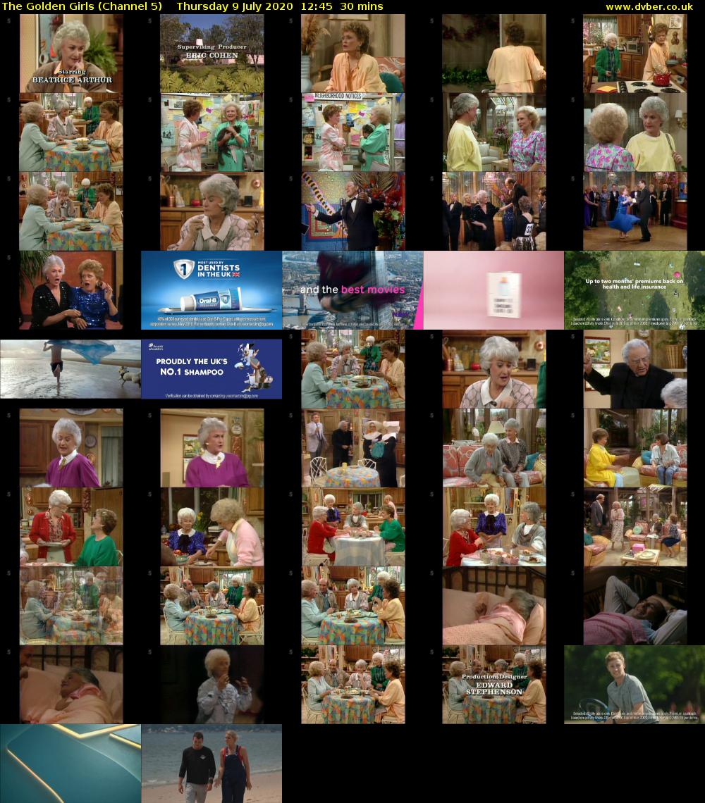 The Golden Girls (Channel 5) Thursday 9 July 2020 12:45 - 13:15