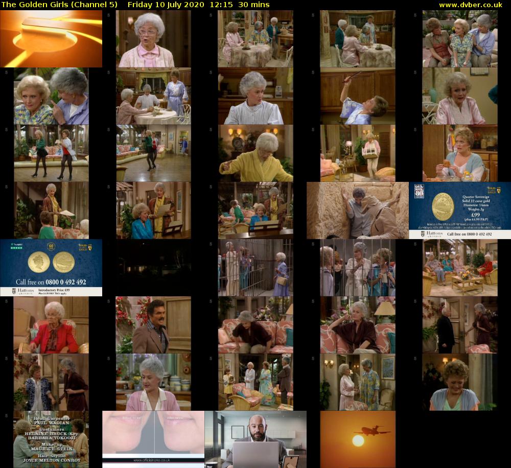 The Golden Girls (Channel 5) Friday 10 July 2020 12:15 - 12:45