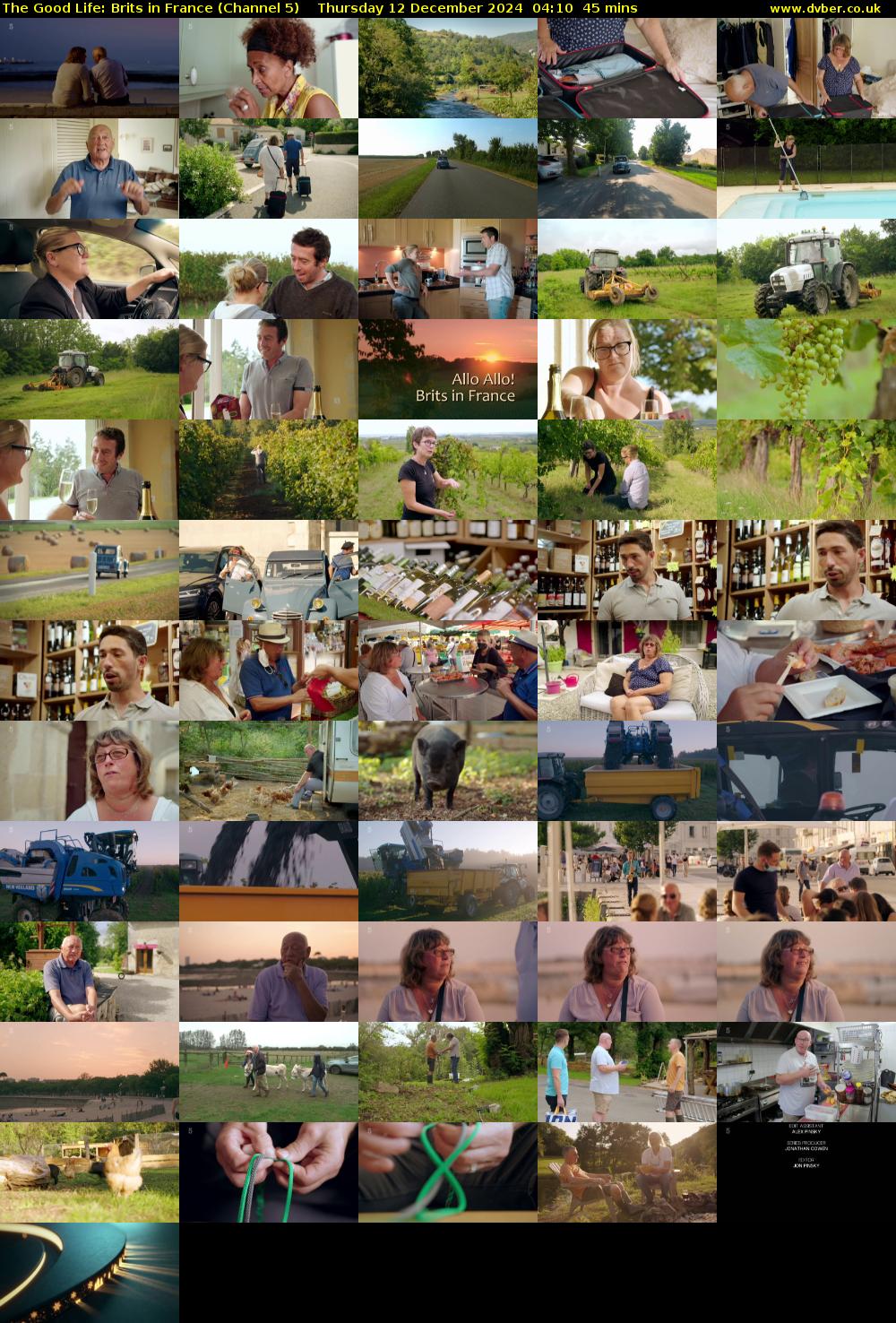 The Good Life: Brits in France (Channel 5) Thursday 12 December 2024 04:10 - 04:55