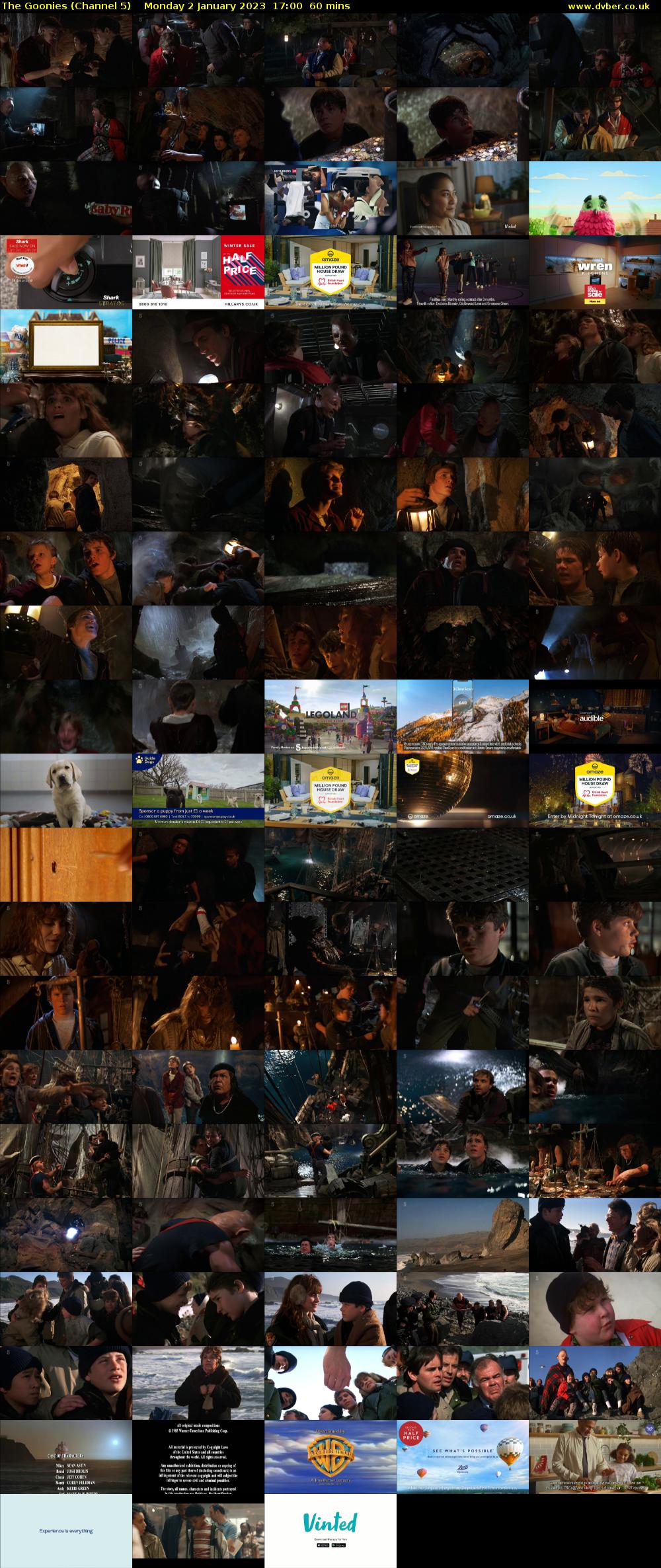 The Goonies (Channel 5) Monday 2 January 2023 17:00 - 18:00