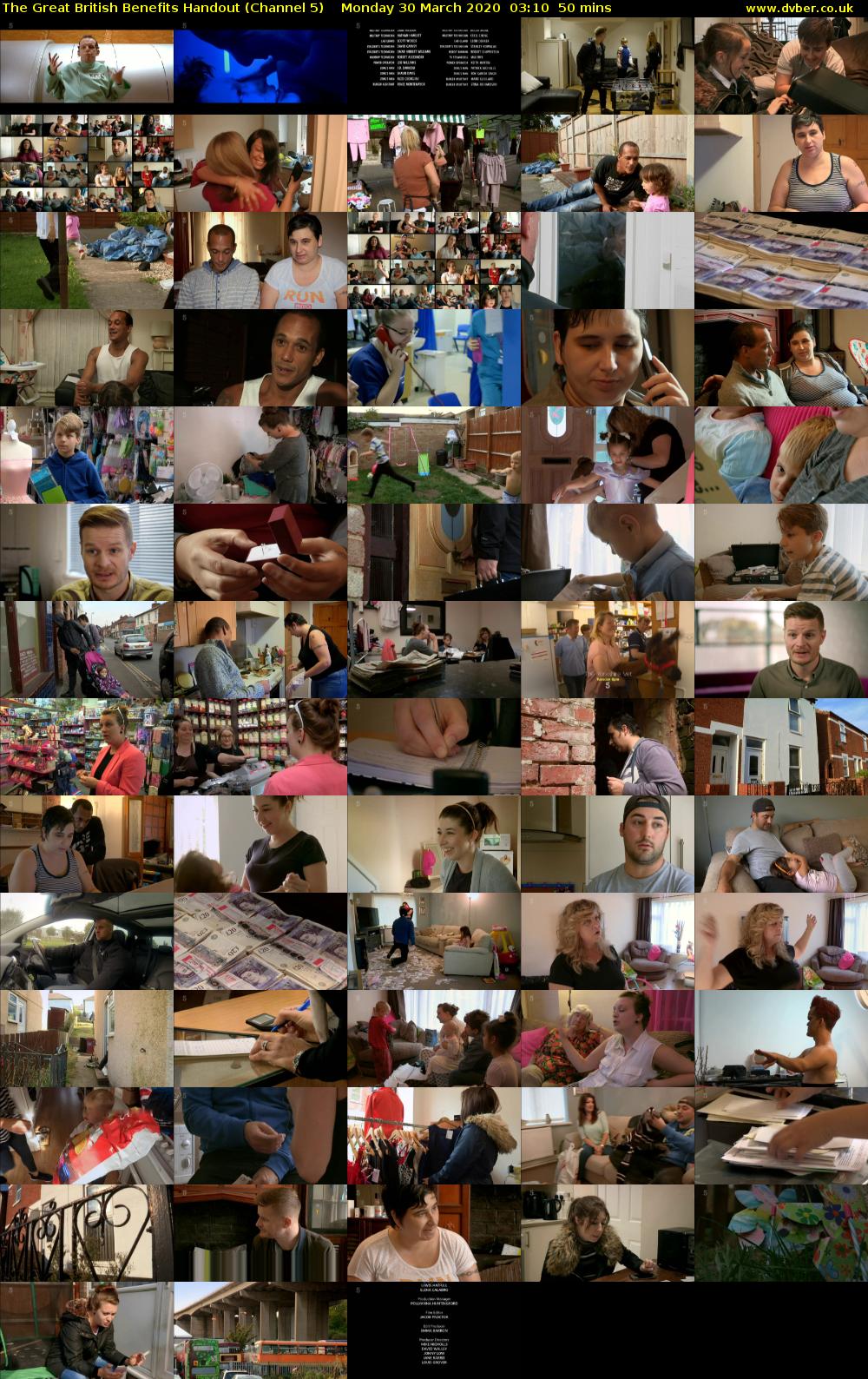 The Great British Benefits Handout (Channel 5) Monday 30 March 2020 03:10 - 04:00