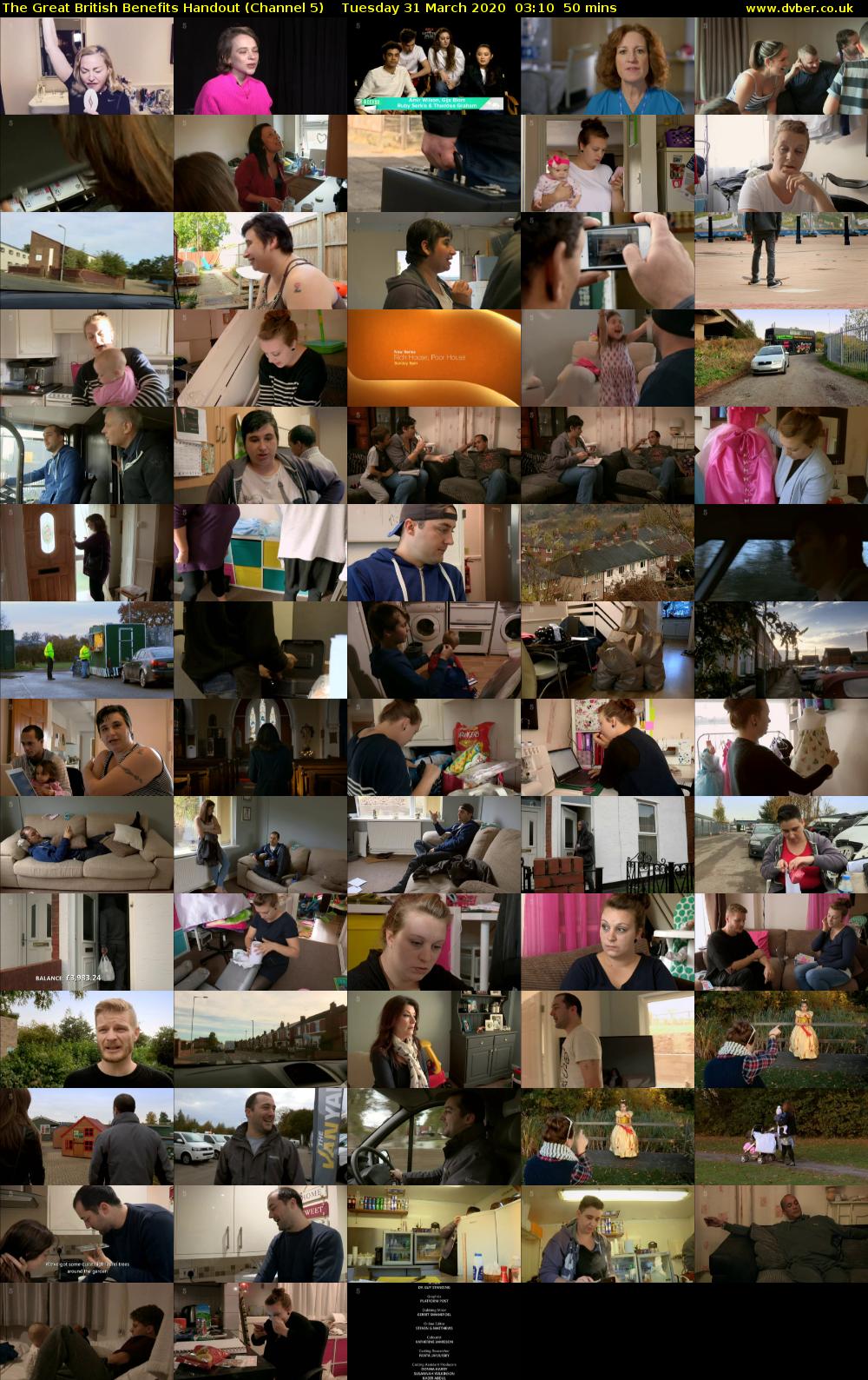 The Great British Benefits Handout (Channel 5) Tuesday 31 March 2020 03:10 - 04:00