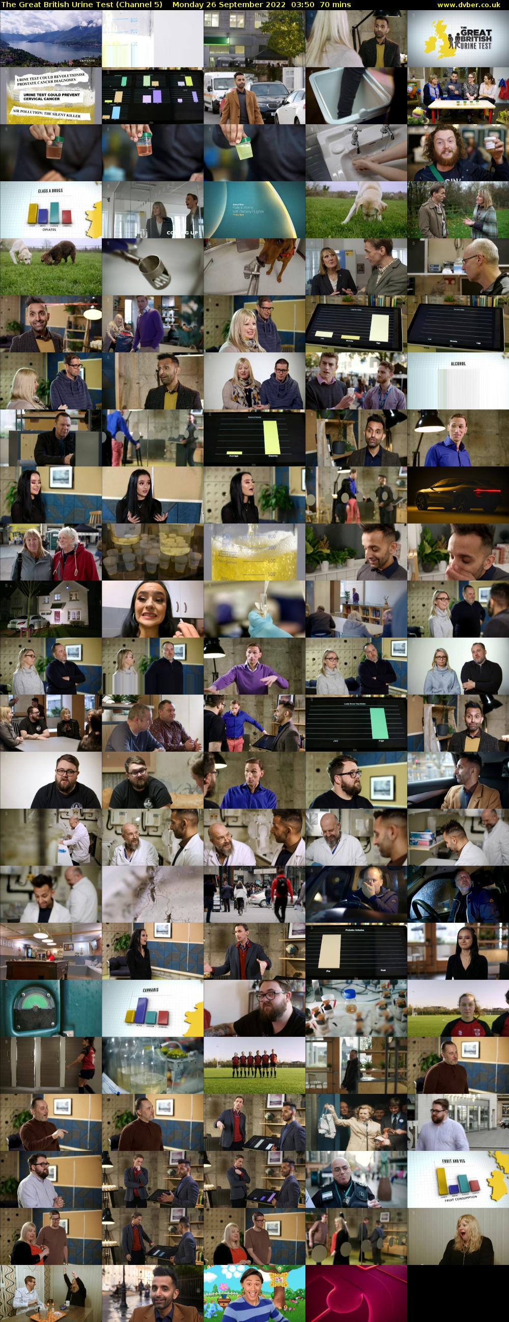 The Great British Urine Test (Channel 5) Monday 26 September 2022 03:50 - 05:00