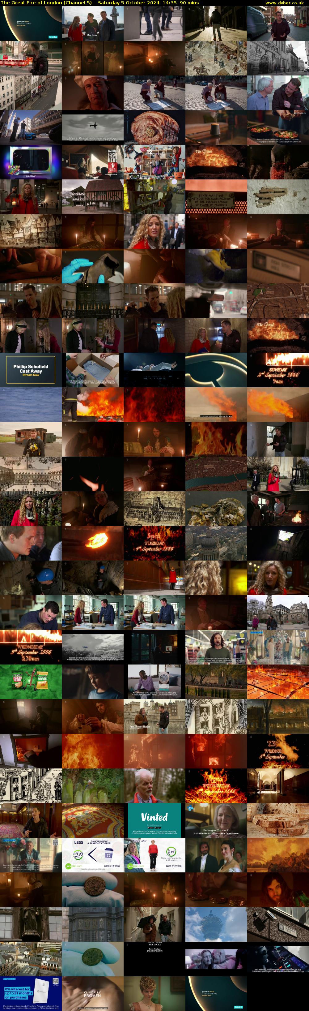 The Great Fire of London (Channel 5) Saturday 5 October 2024 14:35 - 16:05