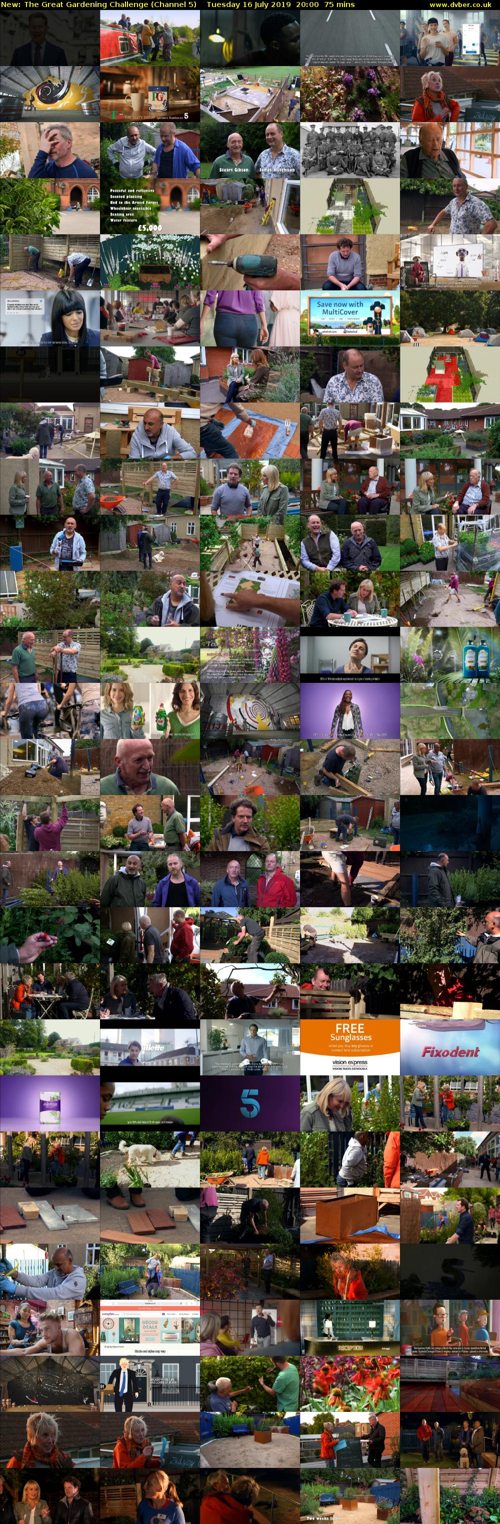 The Great Gardening Challenge (Channel 5) Tuesday 16 July 2019 20:00 - 21:15