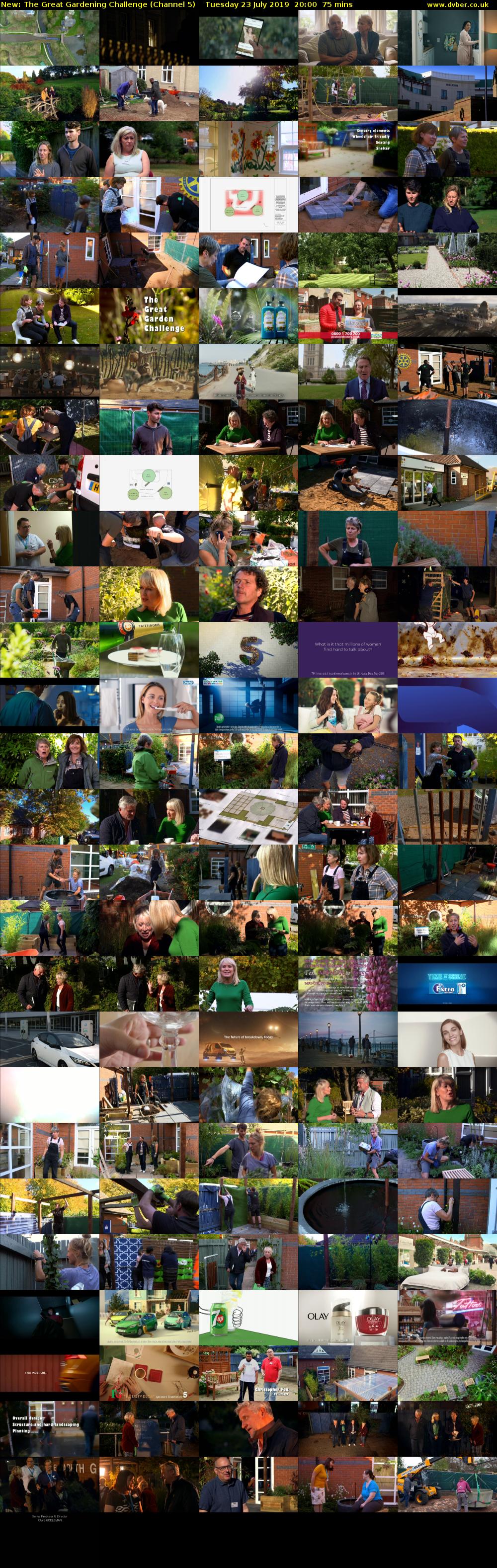 The Great Gardening Challenge (Channel 5) Tuesday 23 July 2019 20:00 - 21:15