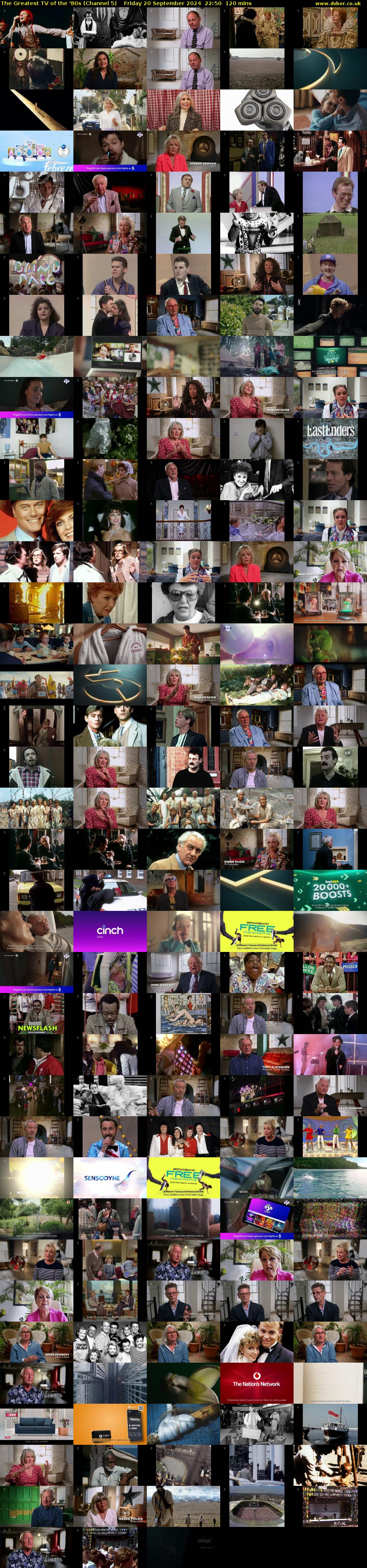 The Greatest TV of the '80s (Channel 5) Friday 20 September 2024 22:50 - 00:50