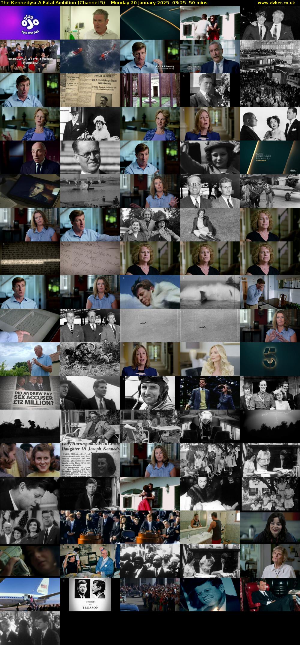 The Kennedys: A Fatal Ambition (Channel 5) Monday 20 January 2025 03:25 - 04:15