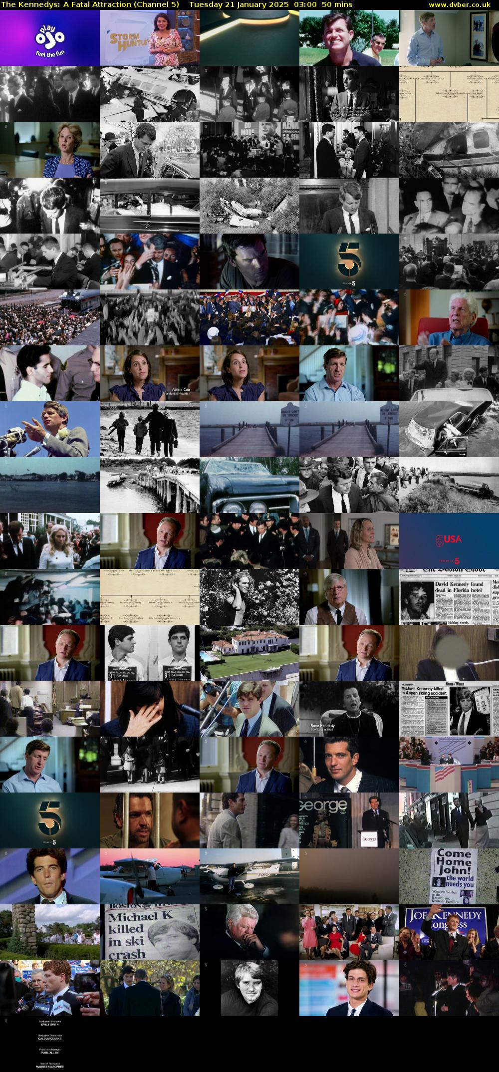 The Kennedys: A Fatal Attraction (Channel 5) Tuesday 21 January 2025 03:00 - 03:50