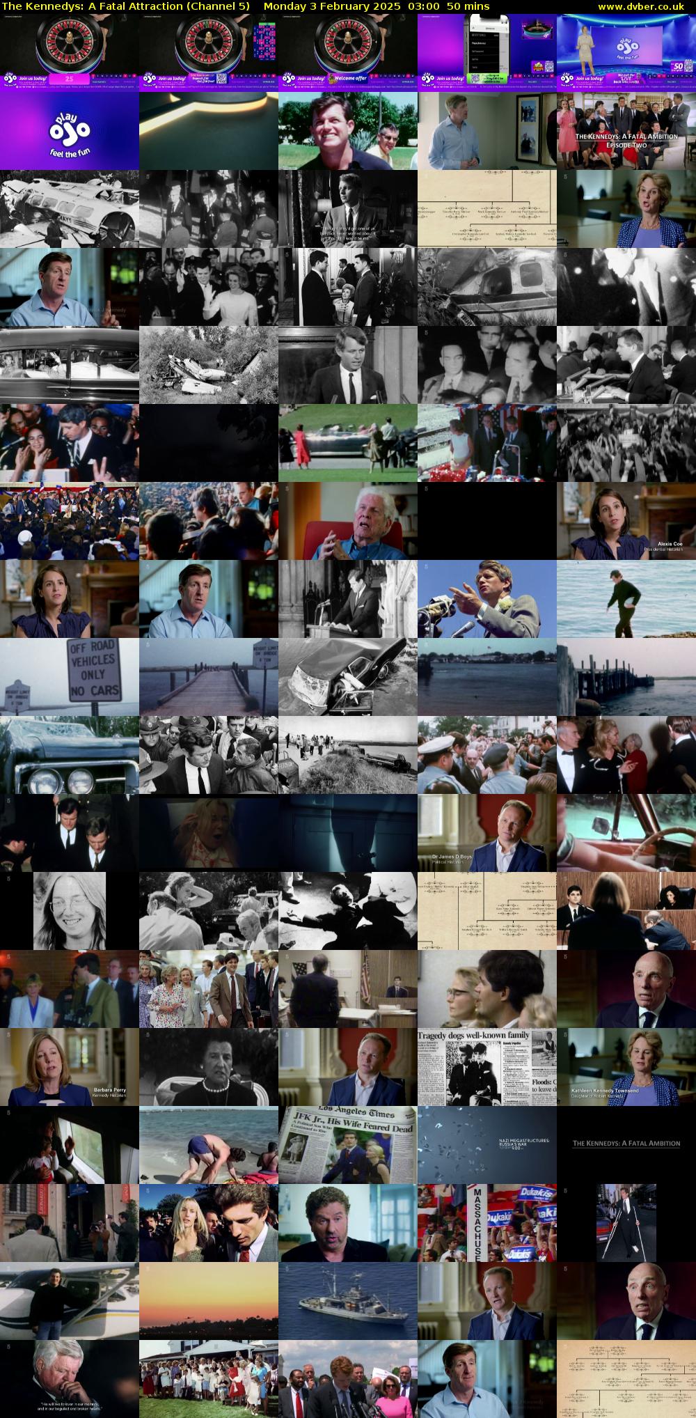 The Kennedys: A Fatal Attraction (Channel 5) Monday 3 February 2025 03:00 - 03:50