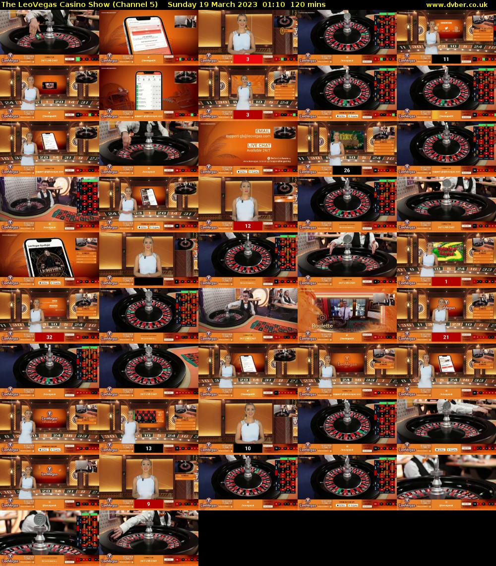 The LeoVegas Casino Show (Channel 5) Sunday 19 March 2023 01:10 - 03:10