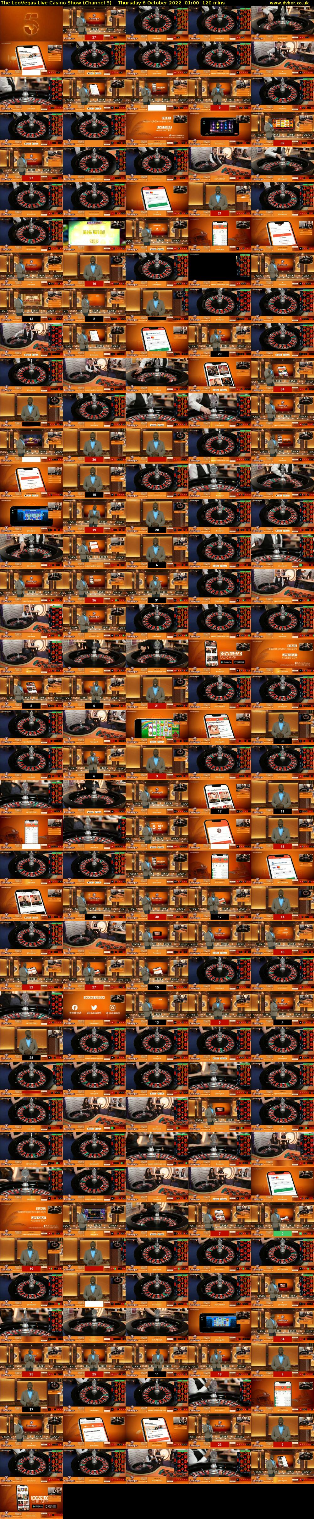 The LeoVegas Live Casino Show (Channel 5) Thursday 6 October 2022 01:00 - 03:00