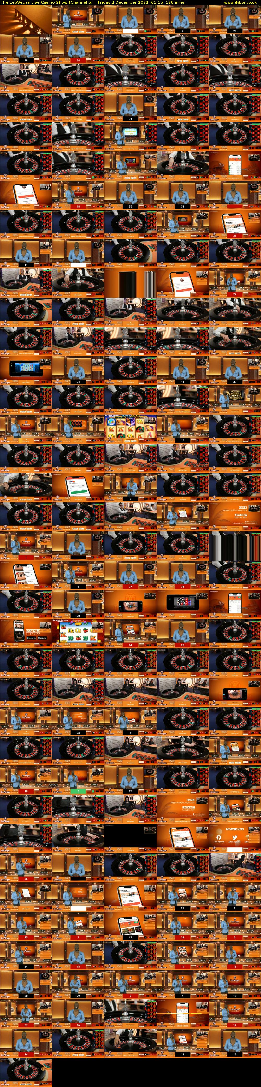 The LeoVegas Live Casino Show (Channel 5) Friday 2 December 2022 01:15 - 03:15