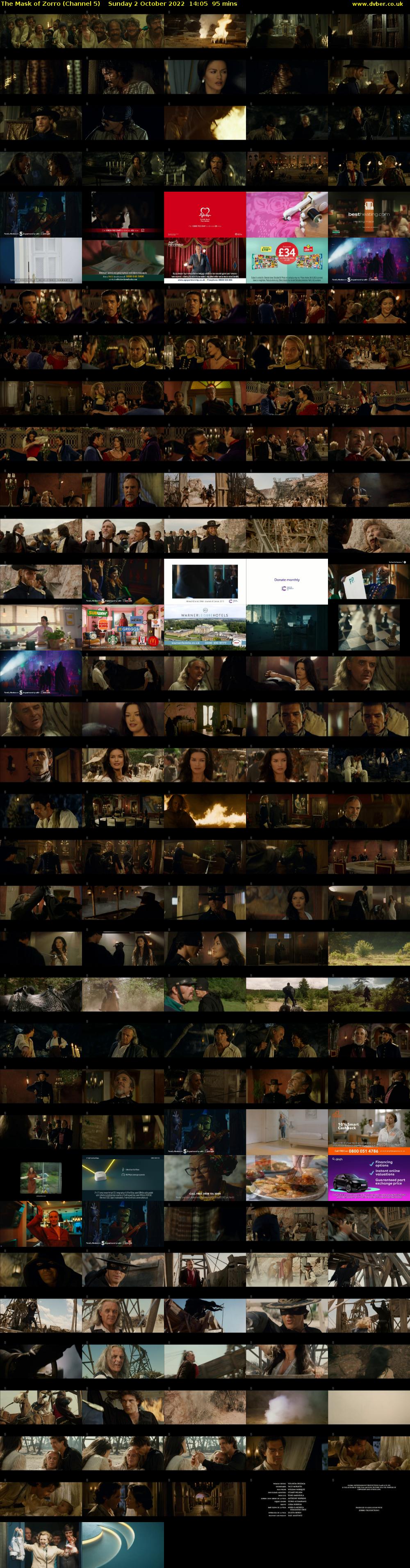 The Mask of Zorro (Channel 5) Sunday 2 October 2022 14:05 - 15:40