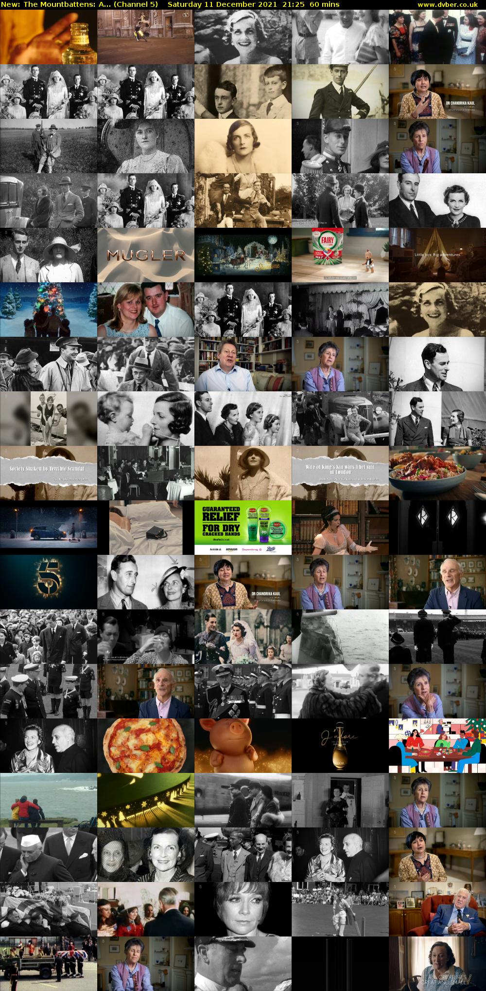 The Mountbattens: A... (Channel 5) Saturday 11 December 2021 21:25 - 22:25