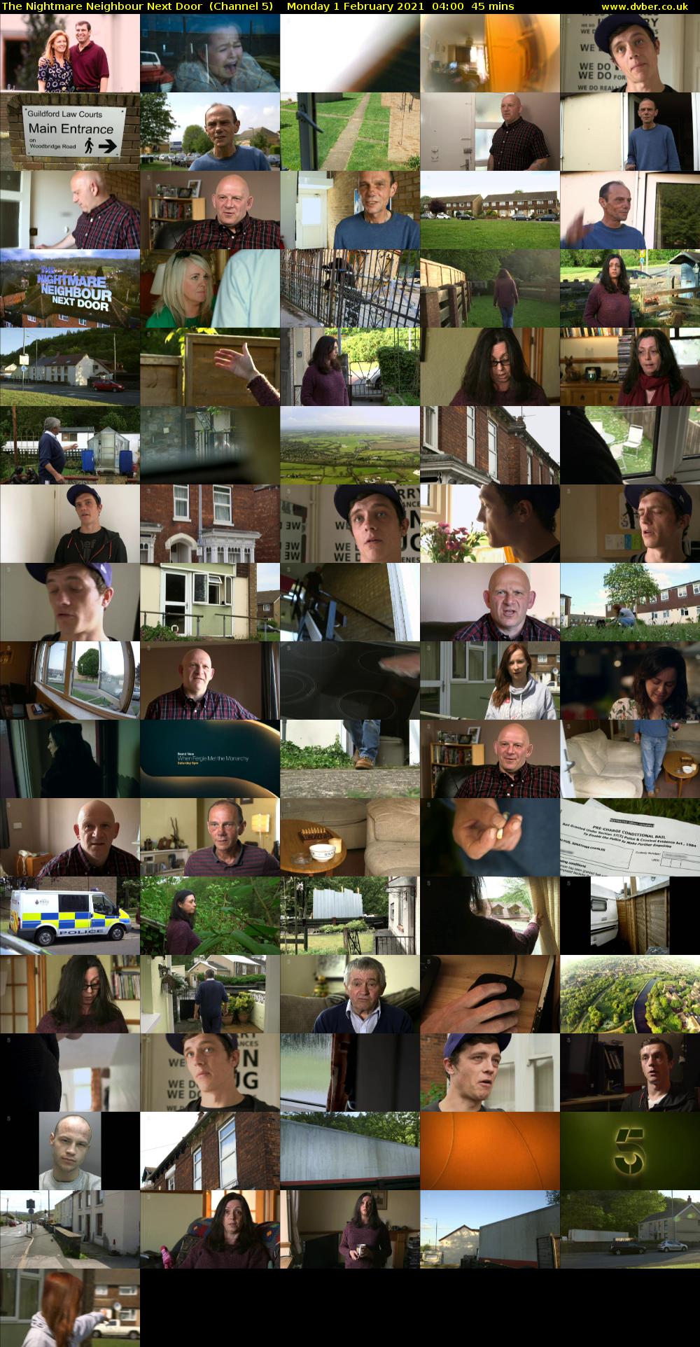 The Nightmare Neighbour Next Door  (Channel 5) Monday 1 February 2021 04:00 - 04:45