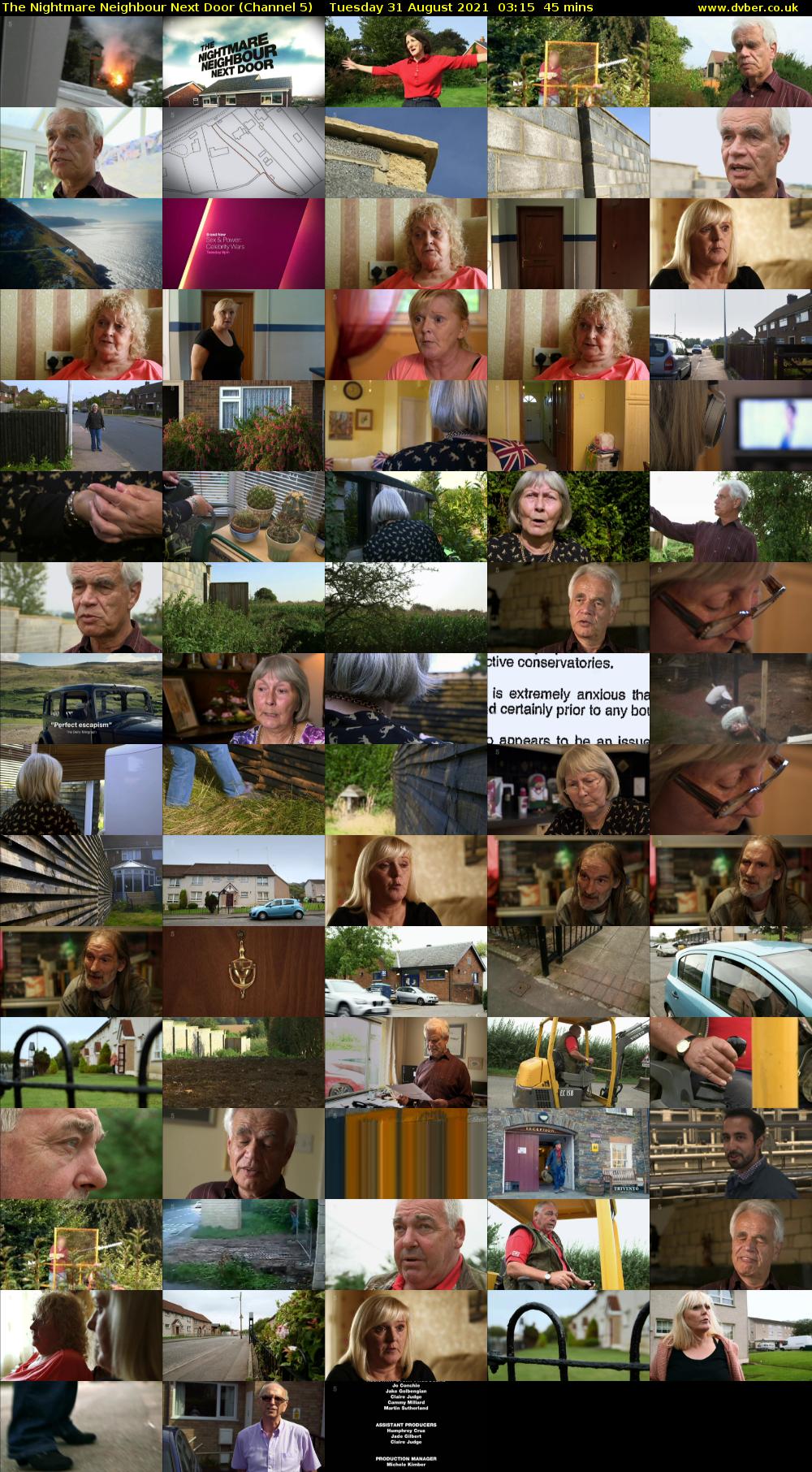 The Nightmare Neighbour Next Door (Channel 5) Tuesday 31 August 2021 03:15 - 04:00