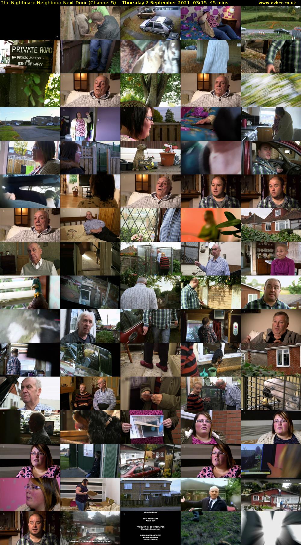 The Nightmare Neighbour Next Door (Channel 5) Thursday 2 September 2021 03:15 - 04:00