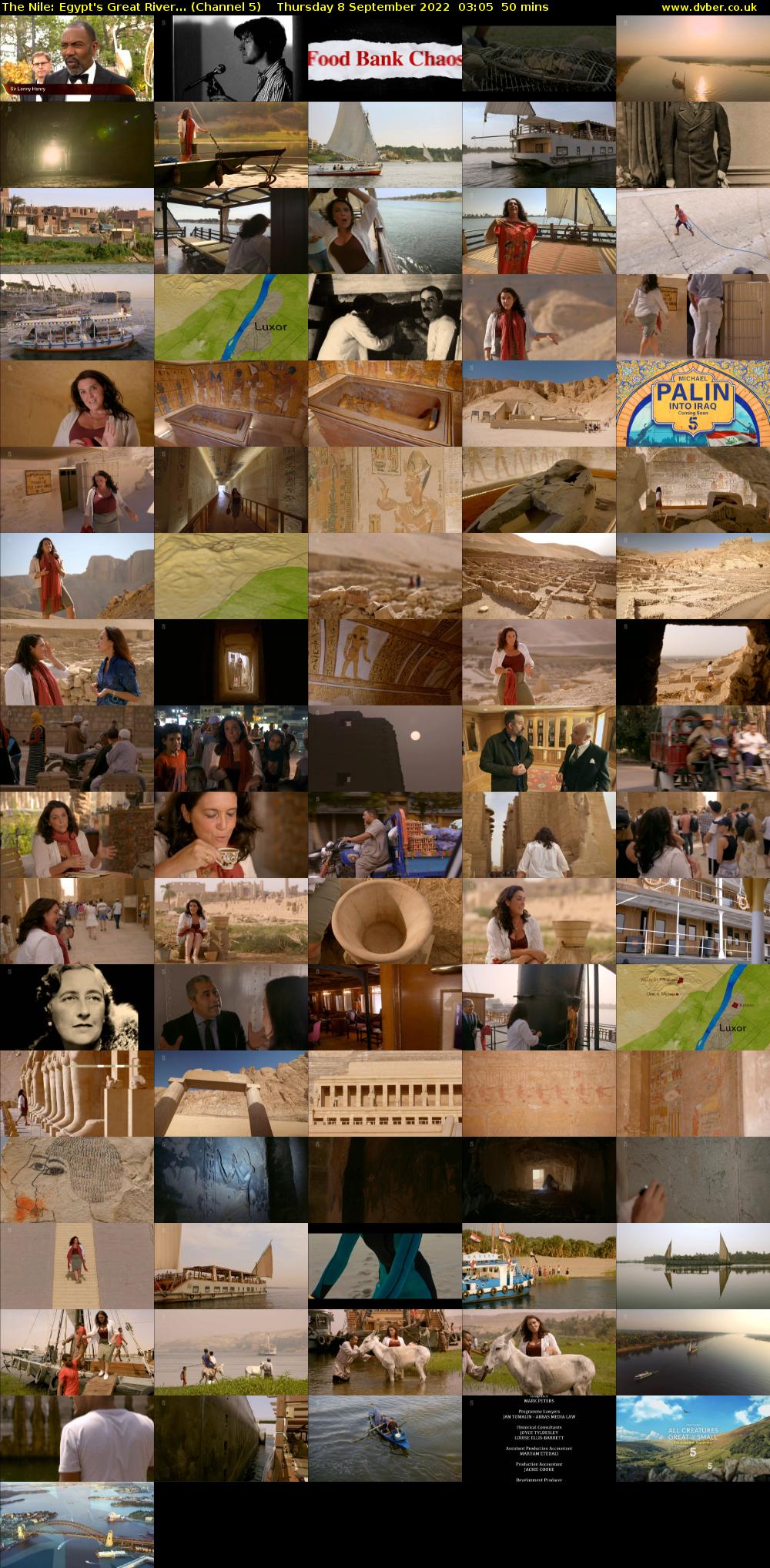 The Nile: Egypt's Great River... (Channel 5) Thursday 8 September 2022 03:05 - 03:55