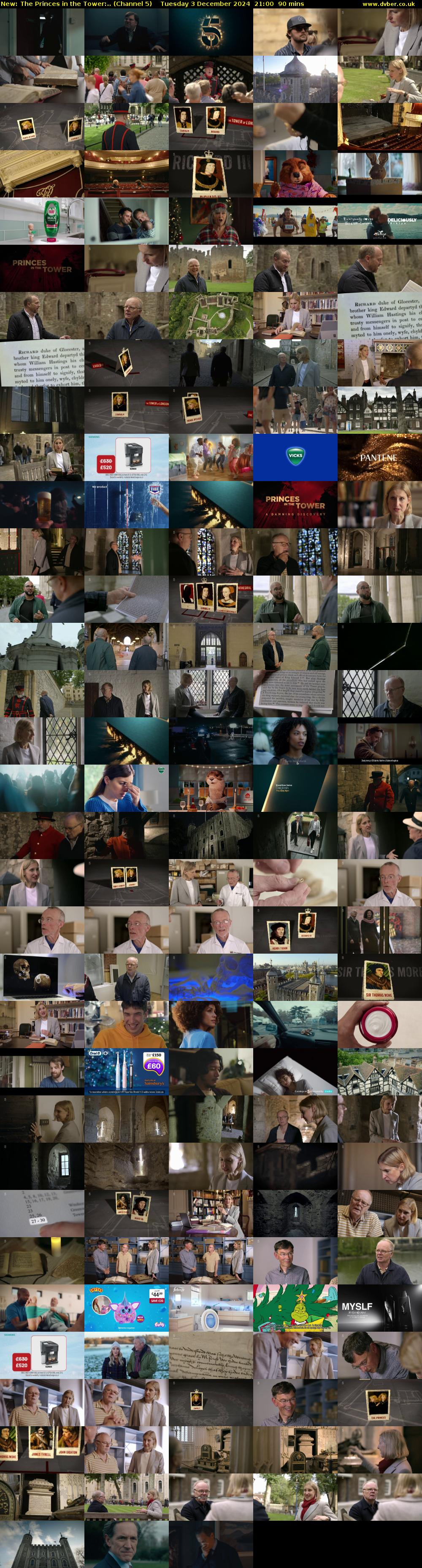 The Princes in the Tower:.. (Channel 5) Tuesday 3 December 2024 21:00 - 22:30