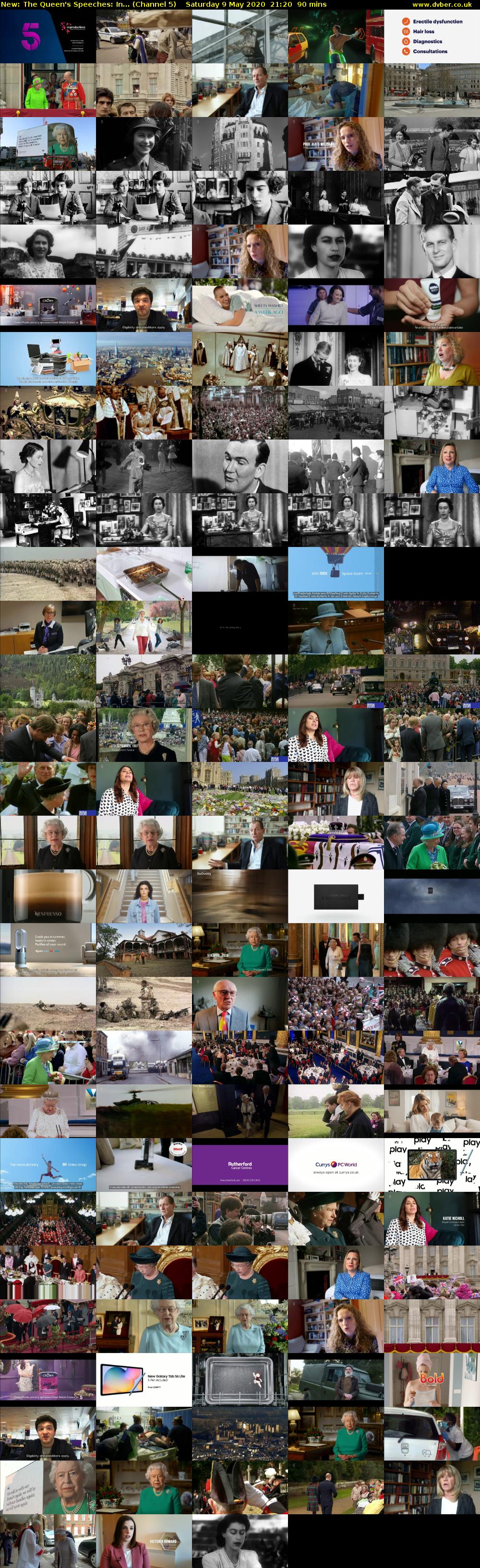 The Queen's Speeches: In... (Channel 5) Saturday 9 May 2020 21:20 - 22:50