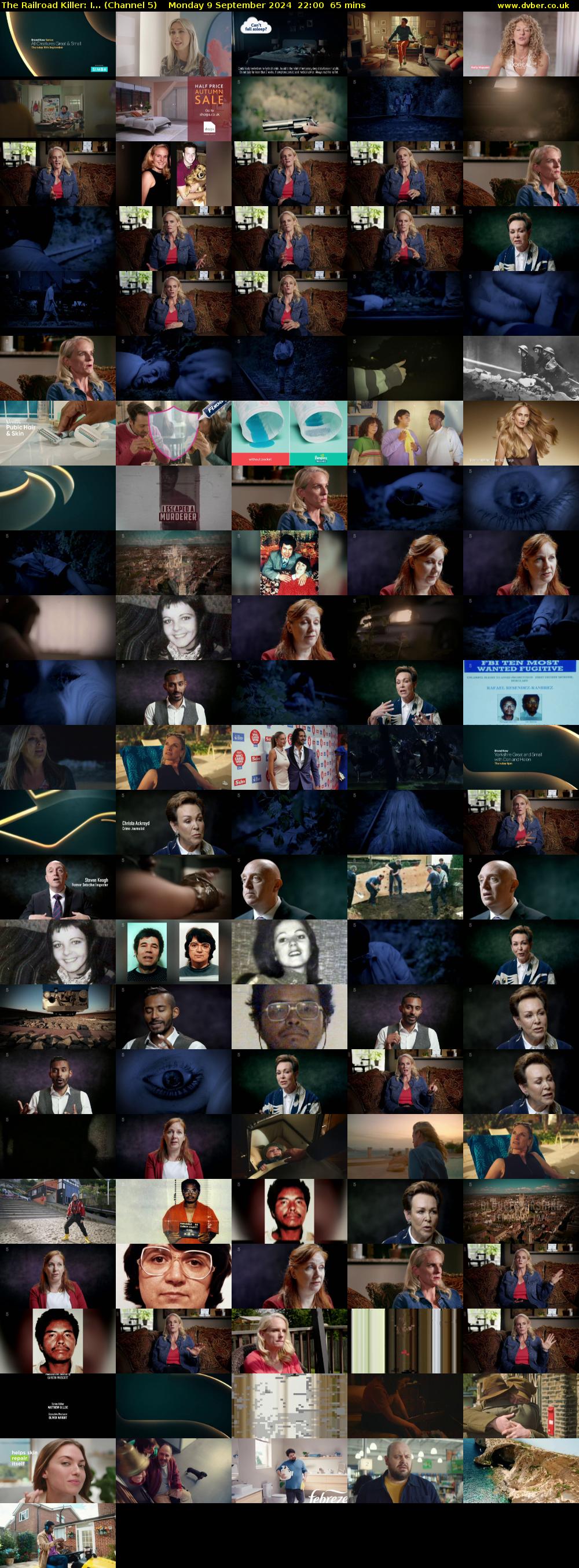 The Railroad Killer: I... (Channel 5) Monday 9 September 2024 22:00 - 23:05