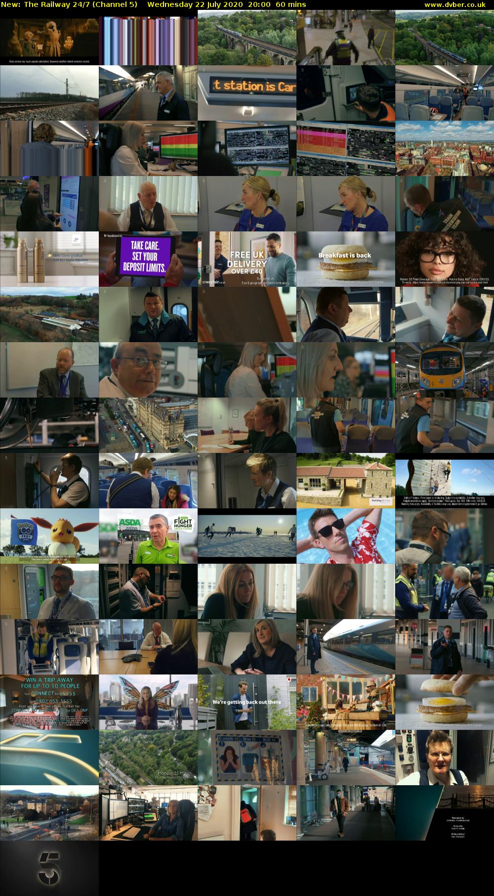 The Railway 24/7 (Channel 5) Wednesday 22 July 2020 20:00 - 21:00