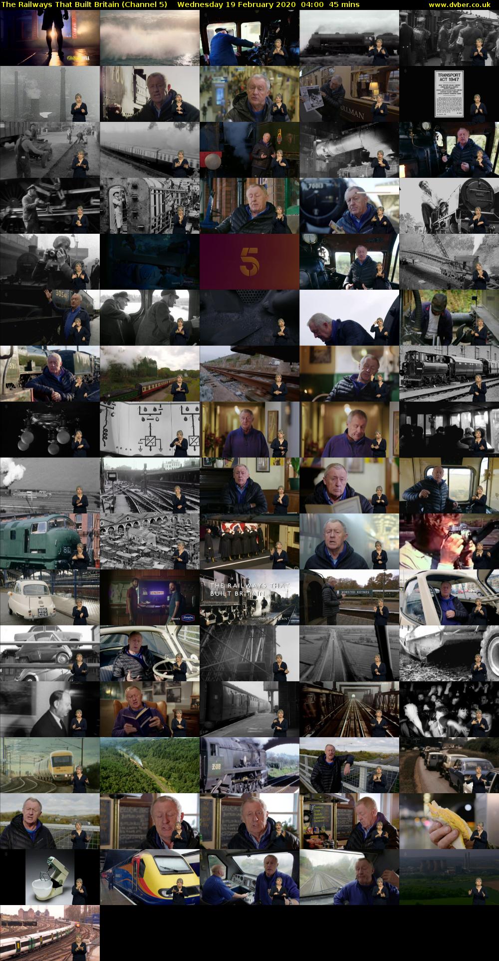 The Railways That Built Britain (Channel 5) Wednesday 19 February 2020 04:00 - 04:45