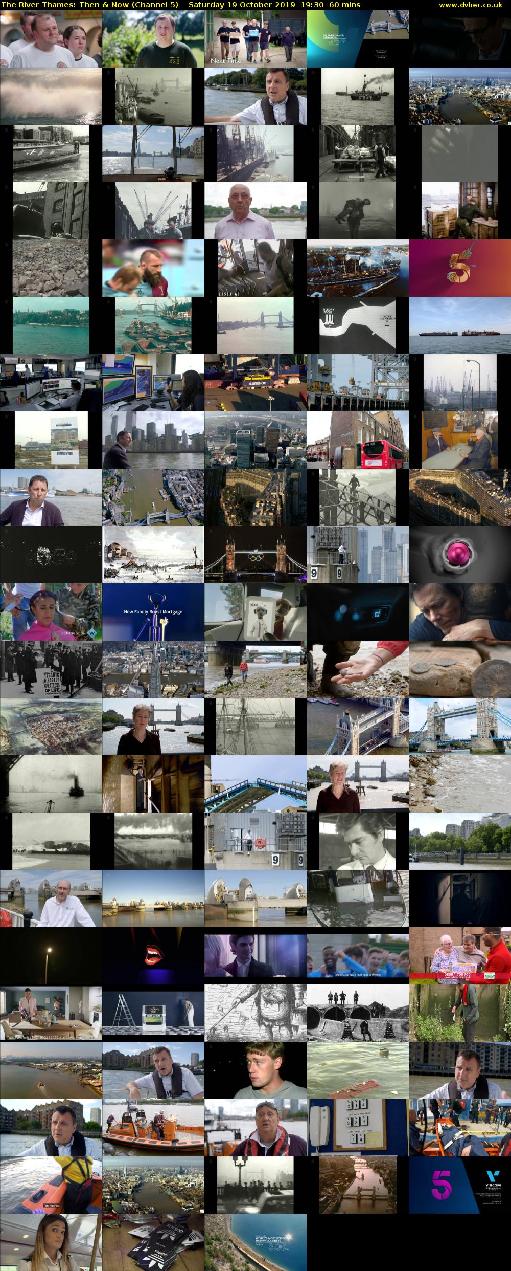 The River Thames: Then & Now (Channel 5) Saturday 19 October 2019 19:30 - 20:30