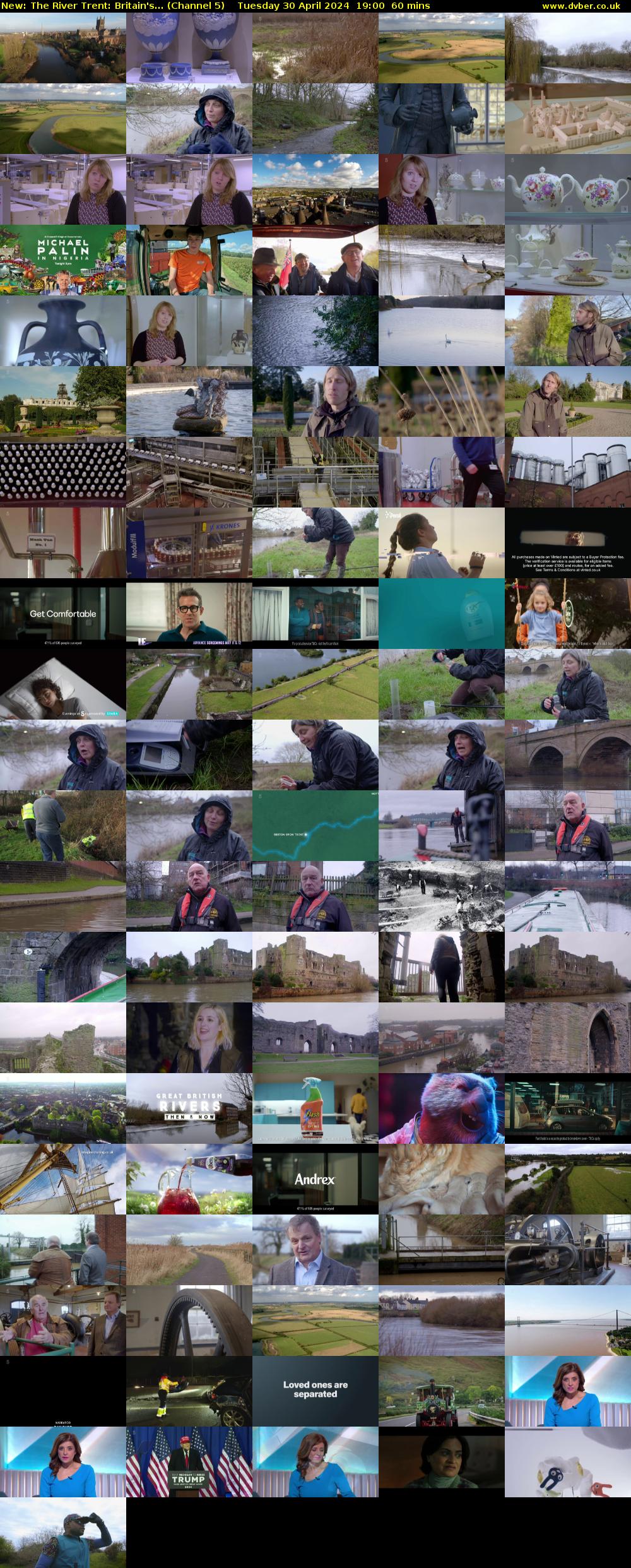 The River Trent: Britain's... (Channel 5) Tuesday 30 April 2024 19:00 - 20:00