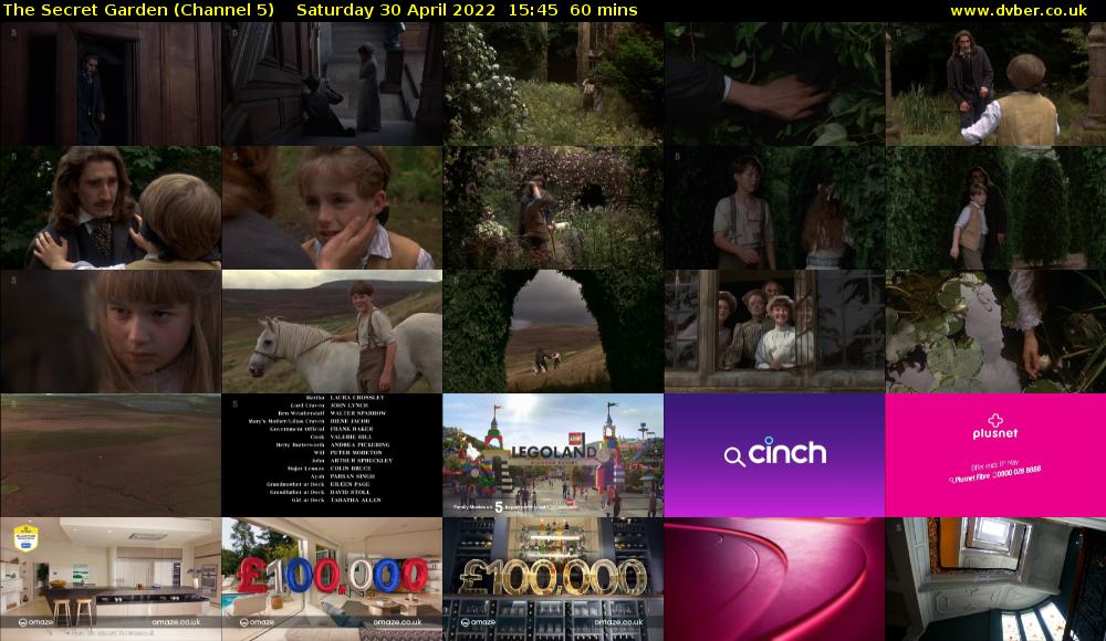 The Secret Garden (Channel 5) Saturday 30 April 2022 15:45 - 16:45