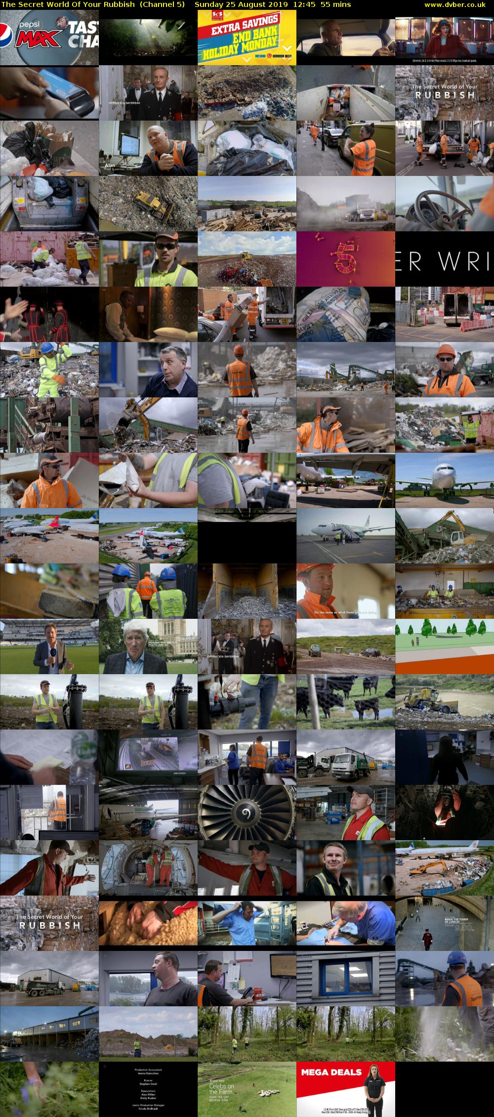The Secret World Of Your Rubbish  (Channel 5) Sunday 25 August 2019 12:45 - 13:40