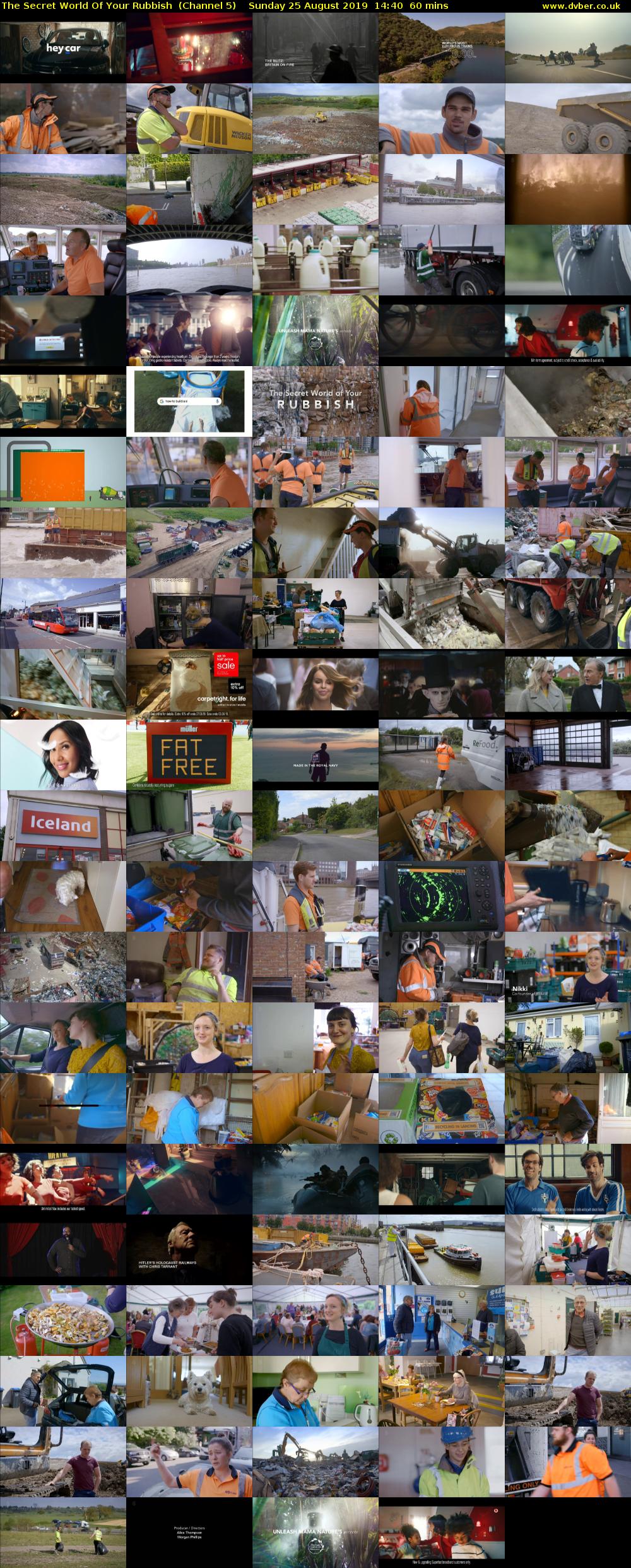 The Secret World Of Your Rubbish  (Channel 5) Sunday 25 August 2019 14:40 - 15:40