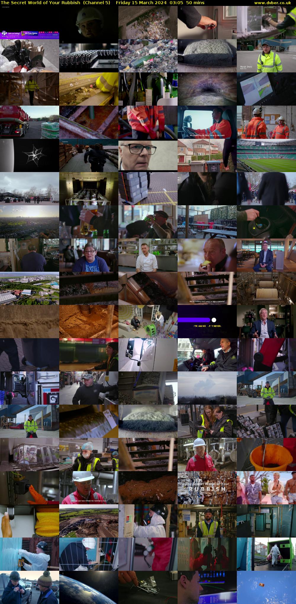 The Secret World Of Your Rubbish  (Channel 5) Friday 15 March 2024 03:05 - 03:55