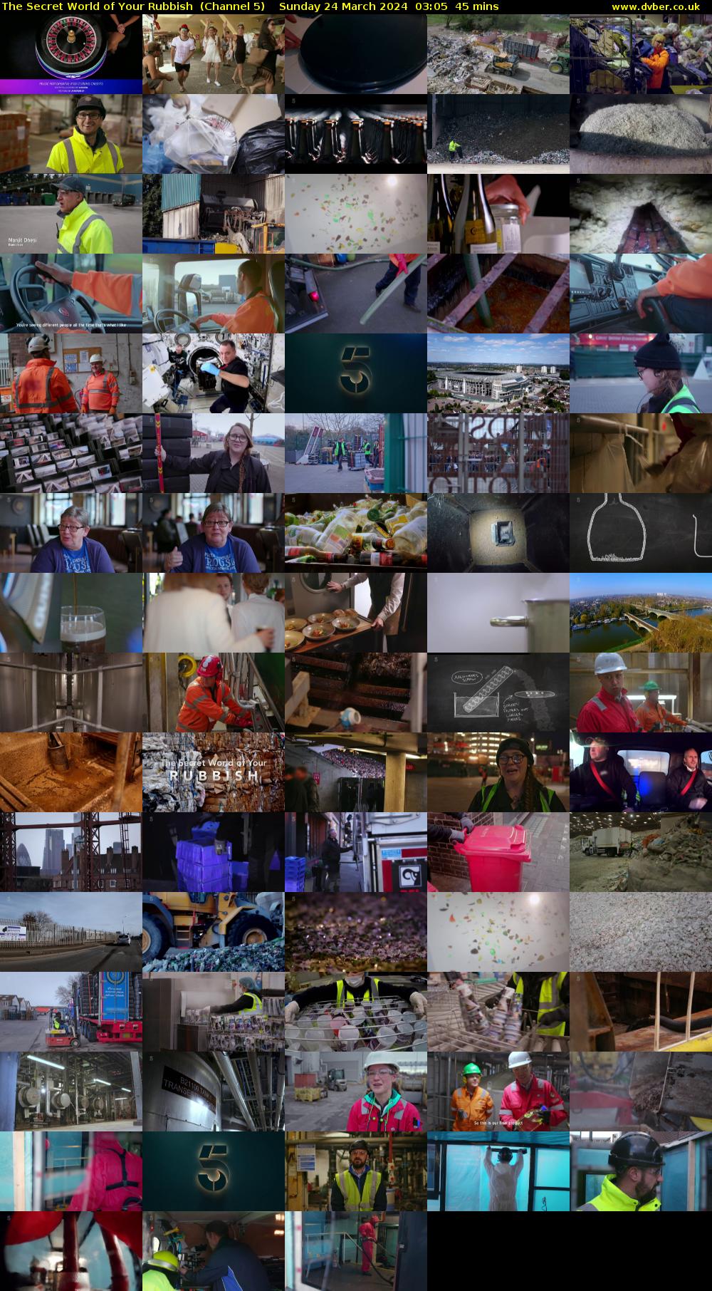 The Secret World Of Your Rubbish  (Channel 5) Sunday 24 March 2024 03:05 - 03:50